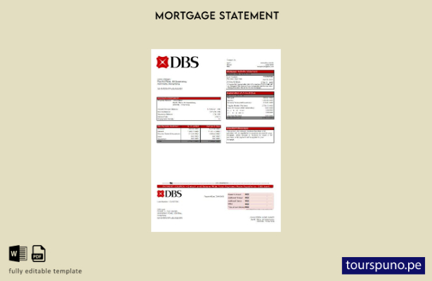listo para imprimir la plantilla de declaración de hipoteca del banco DBS de Hon